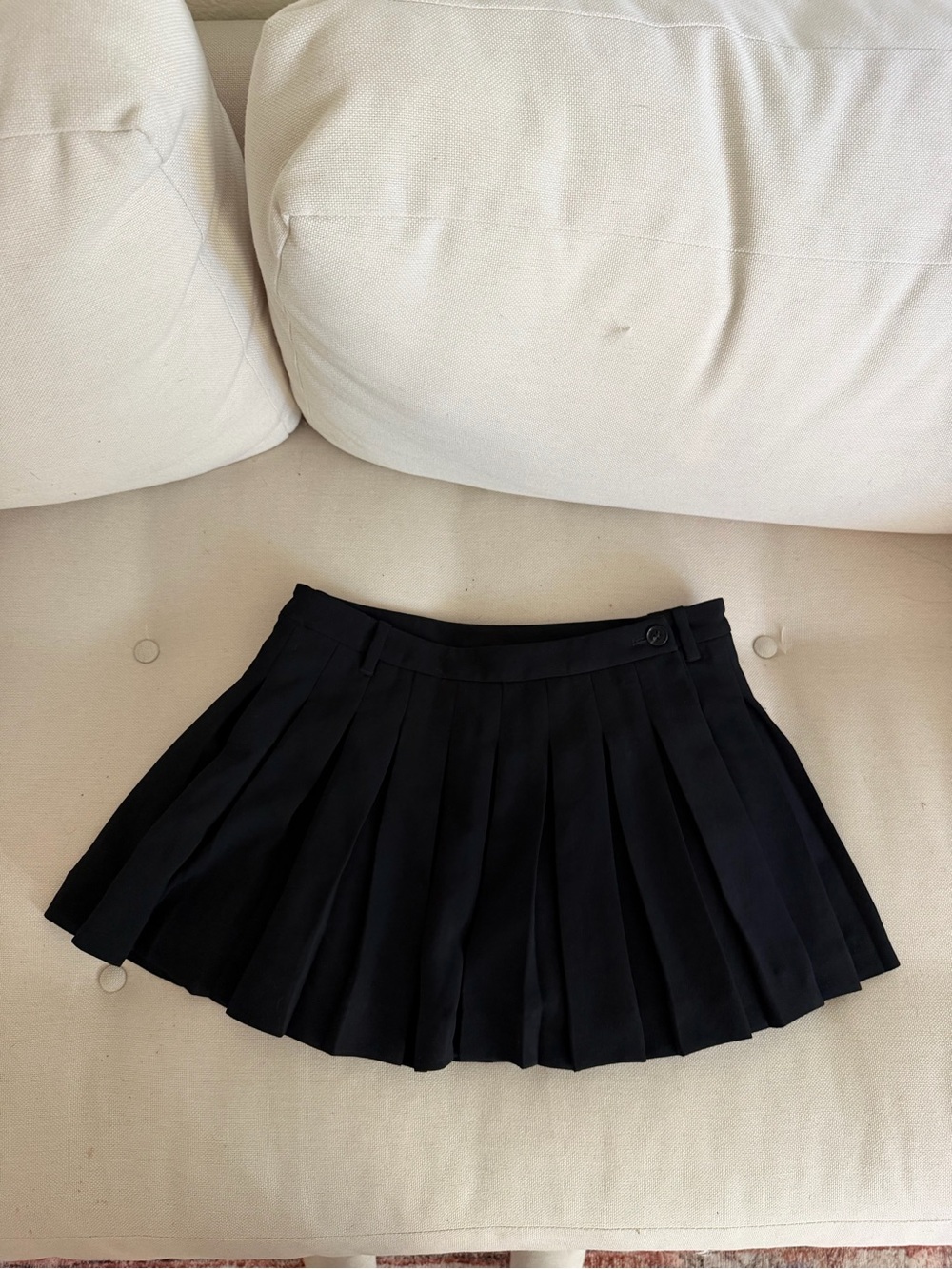 Aritzia Black Pleated Mini Skirt (Crepette)